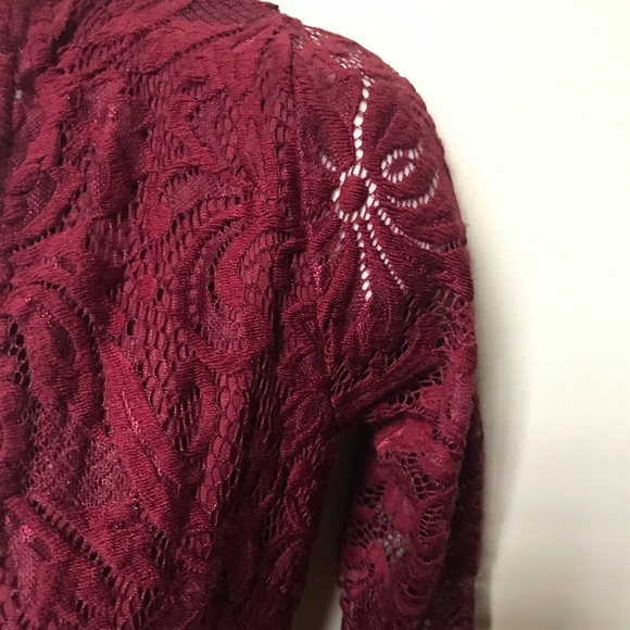 Missguided burgundy v neck plunge long sleeve - Picture 2 of 6